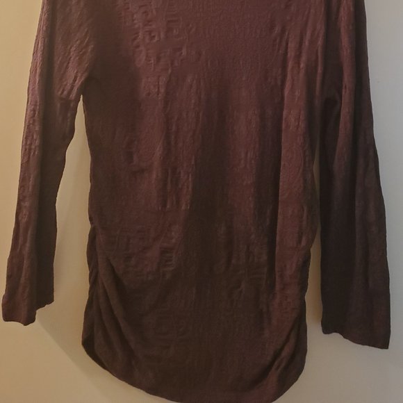 Rafaella Turtleneck Top,  3/4 sleeves, Brown M - Picture 4 of 9